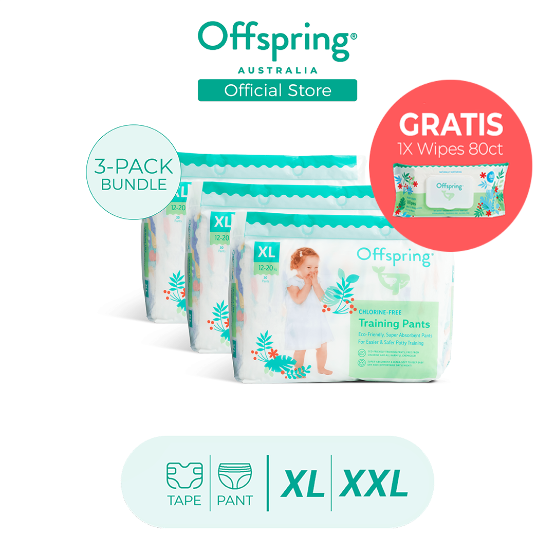 Offspring Triple Pack Popok Bayi Diaper SAP Bebas Klorin